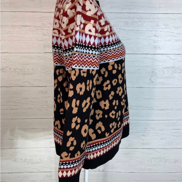 Andree By Unit Size M Leopard Print Pullover Sweater - Picture 6 of 13